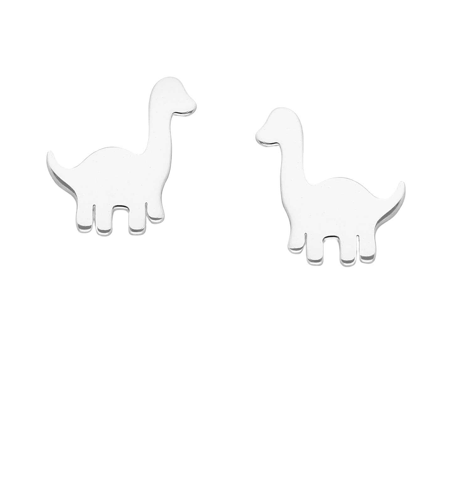 Melchior Jewellery silver diplodocus earrings for kids shaped like dinosaur silhouettes