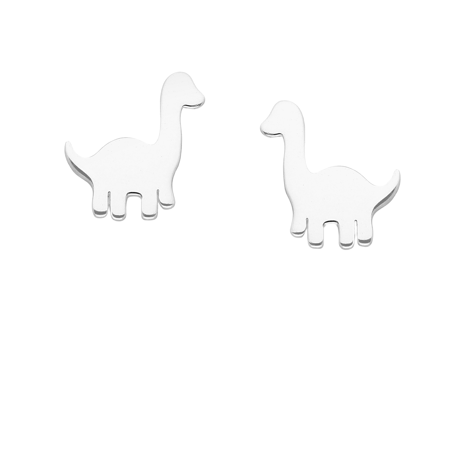 Melchior Jewellery silver diplodocus earrings for kids shaped like dinosaur silhouettes