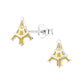 Melchior Jewellery Eiffel Tower stud earrings for kids in silver and gold tone for children