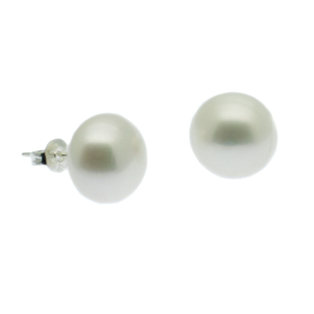 Elegant freshwater pearl earrings for women by Melchior Jewellery with classic stud design