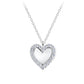 Elegant silver necklace for her featuring a heart-shaped pendant with sparkling stones by Melchior Jewellery