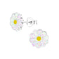 Melchior Jewellery flower stud earrings for children with silver and colourful glitter petals