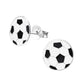 Melchior Jewellery football themed earrings for boys and girls in silver with black and white soccer ball design