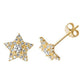 Melchior Jewellery gold star stud earrings with cubic zirconia dainty womens yellow gold star studs