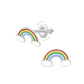 Melchior Jewellery kids screw back glitter earrings rainbow studs with glitter clouds and secure screw back fittings