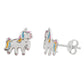 Melchior Jewellery kids unicorn stud earrings sterling silver with rainbow enamel ideal for children
