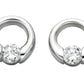 Melchior Jewellery polished silver open disc studs with central clear stones open disc stud earrings for women