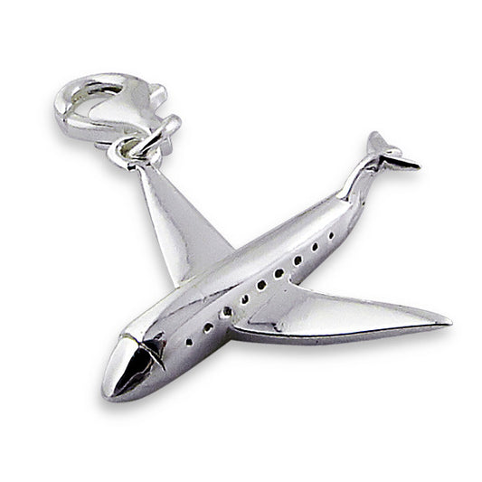 Melchior Jewellery sterling silver aeroplane charm clip on travel pendant with lobster clasp