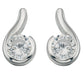 Melchior Jewellery womans sterling silver cubic zirconia stud earrings swirl polished finish