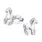 Melchior Jewellery sterling silver horse stud earrings polished horse design 925 stamp delicate studs for women