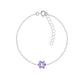 Melchior Jewellery kids crystal flower bracelet with purple stones on silver chain for children
