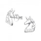 Melchior Jewellery kids crystal unicorn stud earrings in silver plated unicorn head studs with clear crystals