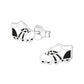 Melchior Jewellery kids football boot stud earrings in silver with black detailing for children