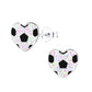 Melchior Jewellery kids Football heart earrings sterling silver with colourful glitter details