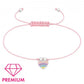 Melchior Jewellery kids glitter heart friendship bracelet in pink with rainbow glitter heart charm