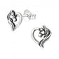 Melchior Jewellery kids heart shaped horse stud earrings in sterling silver for girls