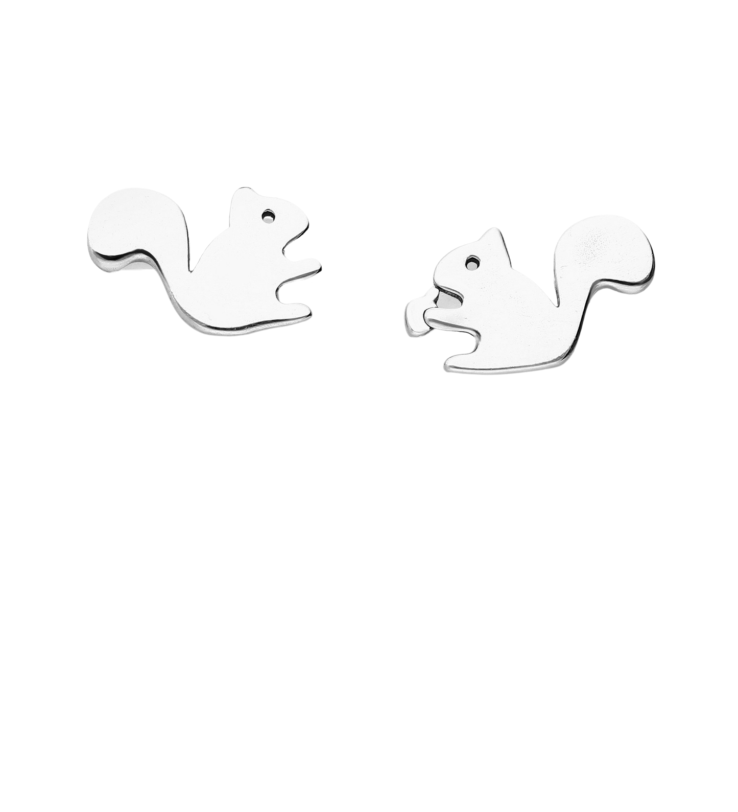 Melchior Jewellery kids hypoallergenic animal stud earrings featuring silver squirrel designs for children