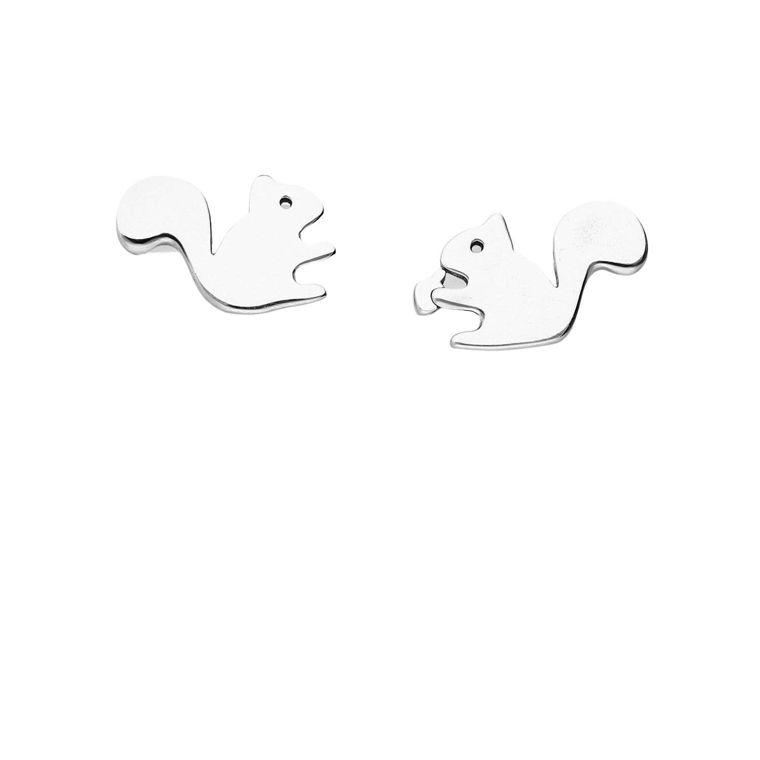 Melchior Jewellery kids hypoallergenic animal stud earrings featuring silver squirrel designs for children