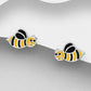 Melchior Jewellery kids hypoallergenic bee stud earrings in yellow and black for children