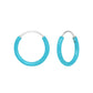 Melchior Jewellery kids hypoallergenic silver earrings with turquoise glitter hoop design for children