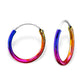 Melchior Jewellery kids hypoallergenic silver earrings with vibrant multicolour hoop design for children