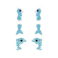 Melchior Jewellery kids ocean themed stud earrings set with seahorse, fish tail, and dolphin designs