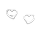 Melchior Jewellery kids open heart stud earrings in silver for children with a simple heart outline design