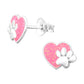 Melchior Jewellery kids pink heart paw print jewellery silver stud earrings for children