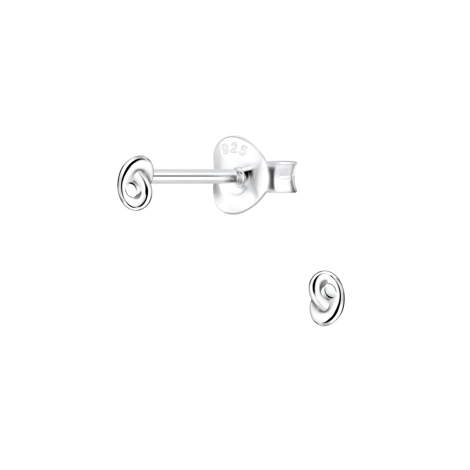 Melchior Jewellery kids safe silver knot studs children's earrings in sterling silver