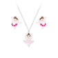 Melchior Jewellery kids silver ballet necklace and earrings set featuring cute ballerina charms for children