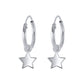 Melchior Jewellery kids silver star hoop earrings polished sterling silver hoops with dangling star charms