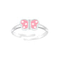 Melchior Jewellery kids spotted butterfly ring with pink and white polka dot butterfly on silver band