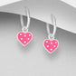 Melchior Jewellery kids spotted heart hoop earrings with pink heart charms and white spots