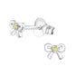 Melchior Jewellery silver bow stud November birthstone earrings for girls with yellow gemstone