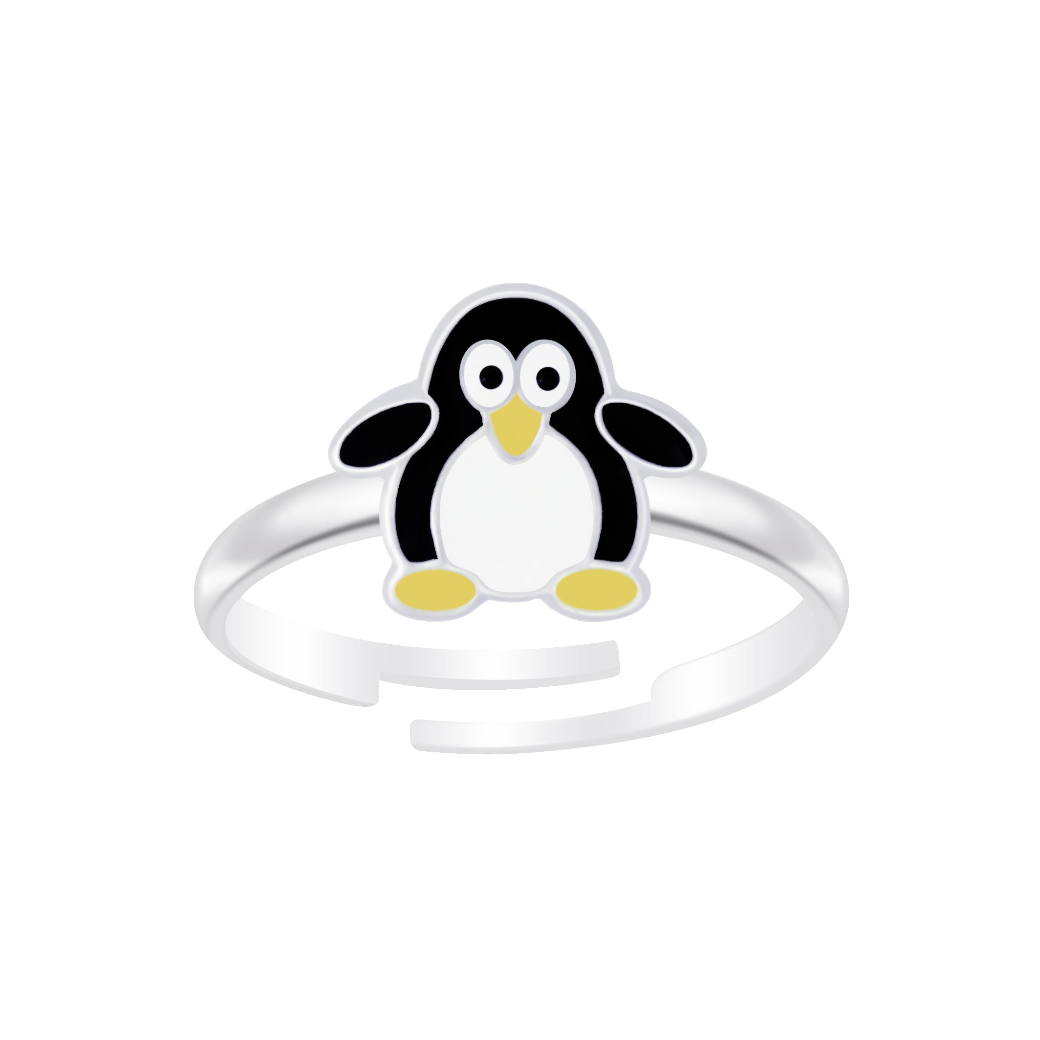 Melchior Jewellery childrens penguin themed silver ring with adjustable band and cute penguin design