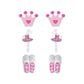 Pink crown ballet shoes earrings set for children by Melchior Jewellery with glitter and silver details