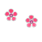 Melchior Jewellery pink flower earrings for kids with silver outline and central pink gem