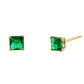 Melchior Jewellery princess cut emerald CZ earrings set in gold plated studs