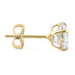 Melchior Jewellery round cut cubic zirconia earrings gold stud with secure butterfly back