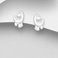 Silver dinosaur earrings for children by Melchior Jewellery featuring cute playful dinosaur design