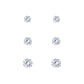 Melchior Jewellery silver stud earrings 3 4 5mm set with sparkling round stones in three sizes