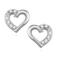 Melchior Jewellery small open heart CZ earrings with sparkling cubic zirconia stones in silver tone