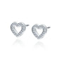 Melchior Jewellery sparkly cubic zirconia heart earrings in silver-tone with open heart design