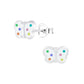 Melchior Jewellery spotted butterfly earrings for girls in silver with colourful spots