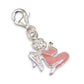 Melchior Jewellery clip on sterling silver angel charm with pink enamel body and lobster clasp