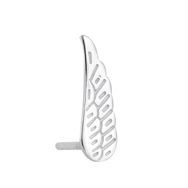 Sterling silver angel wing stud earrings by Melchior Jewellery with detailed feather design