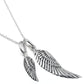 Melchior Jewellery sterling silver angel wings necklace with detailed feather design on chain