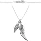 Melchior Jewellery sterling silver angel wings necklace with detailed wing pendants on fine chain