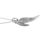 Sterling silver angel wings necklace by Melchior Jewellery with detailed feather design for women