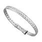 Sterling silver baby christening bangle with heart pattern by Melchior Jewellery